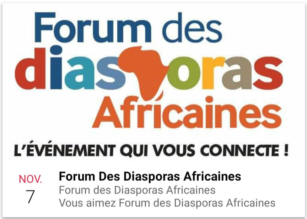 Forum des Diasporas Africaines le 7 Novembre 2020