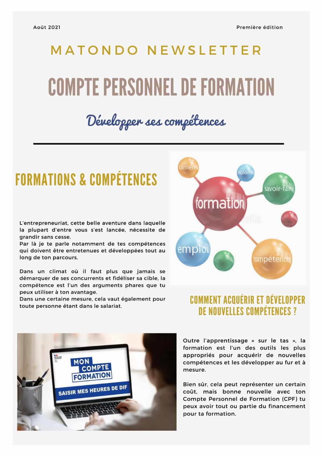 Newsletter N°2 - Compte Personnel de Formation