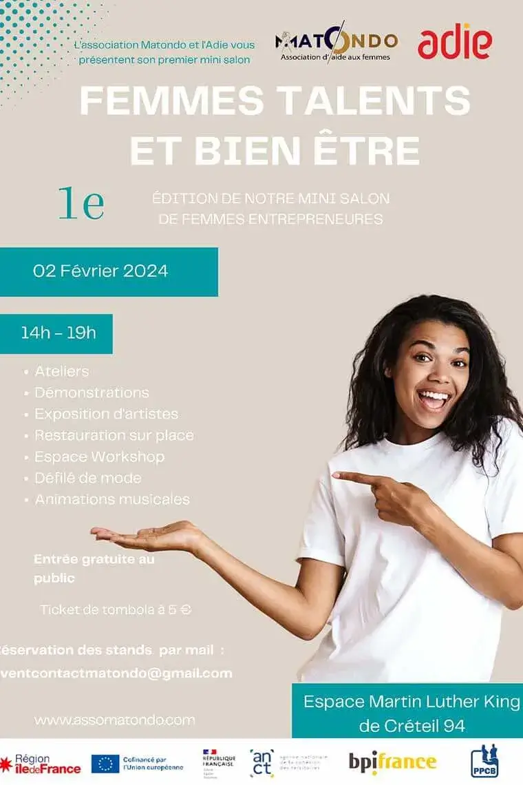 1er Salon entrepreneurial féminin organiser en partenariat avec l’ADIE le 2 février 2024